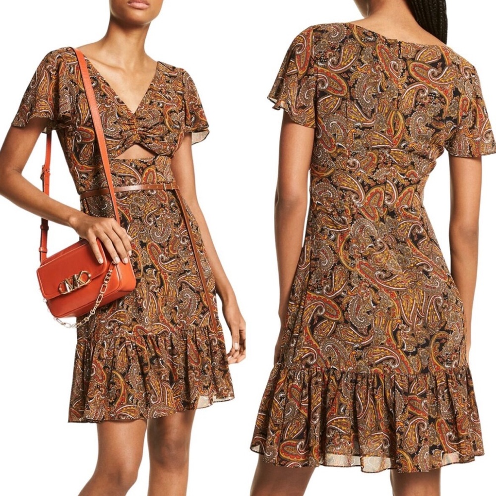 Michael Kors - short paisley cut out dress size 10